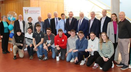 Representatives from Donegal County Council, ATU Donegal Civil Engineering Lecturing team and ATU Donegal Civil Engineering students celebrating the recent partnership announcement.